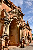 Bagan Myanmar. Sulamani temple. Details of the facade.